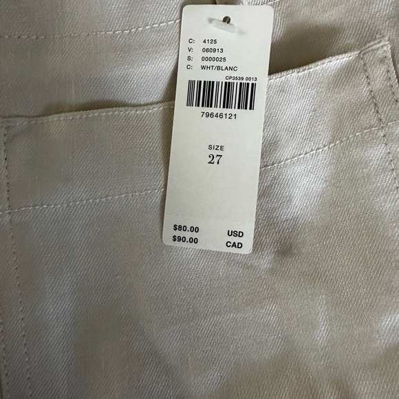 NWT Maeve/Anthropologie Colette Linen shorts in white. Size 27 - Picture 6 of 6